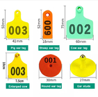 TPU Livestock Yellow Ear Tag for Goat Sheep Pig Cattle Cow With Number Printed