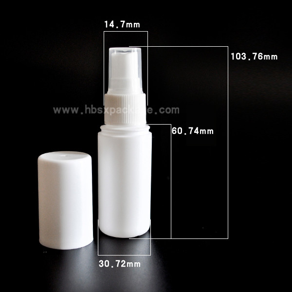 20ml HDPE and PET spray mist white /clear spray bottle no odor