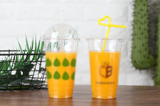 PLA drinks cup/cold drink cup/compostable cup/Matériaux dégradables/المواد القابلة للتحلل/Abbaubares Material/PLA straw