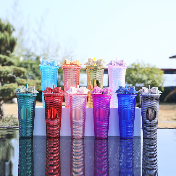 ins hot sale 750ml new design water bottle/drinking bottle/colorful bottle/STRAW CUP/Diamond water Cup/factory wholesale